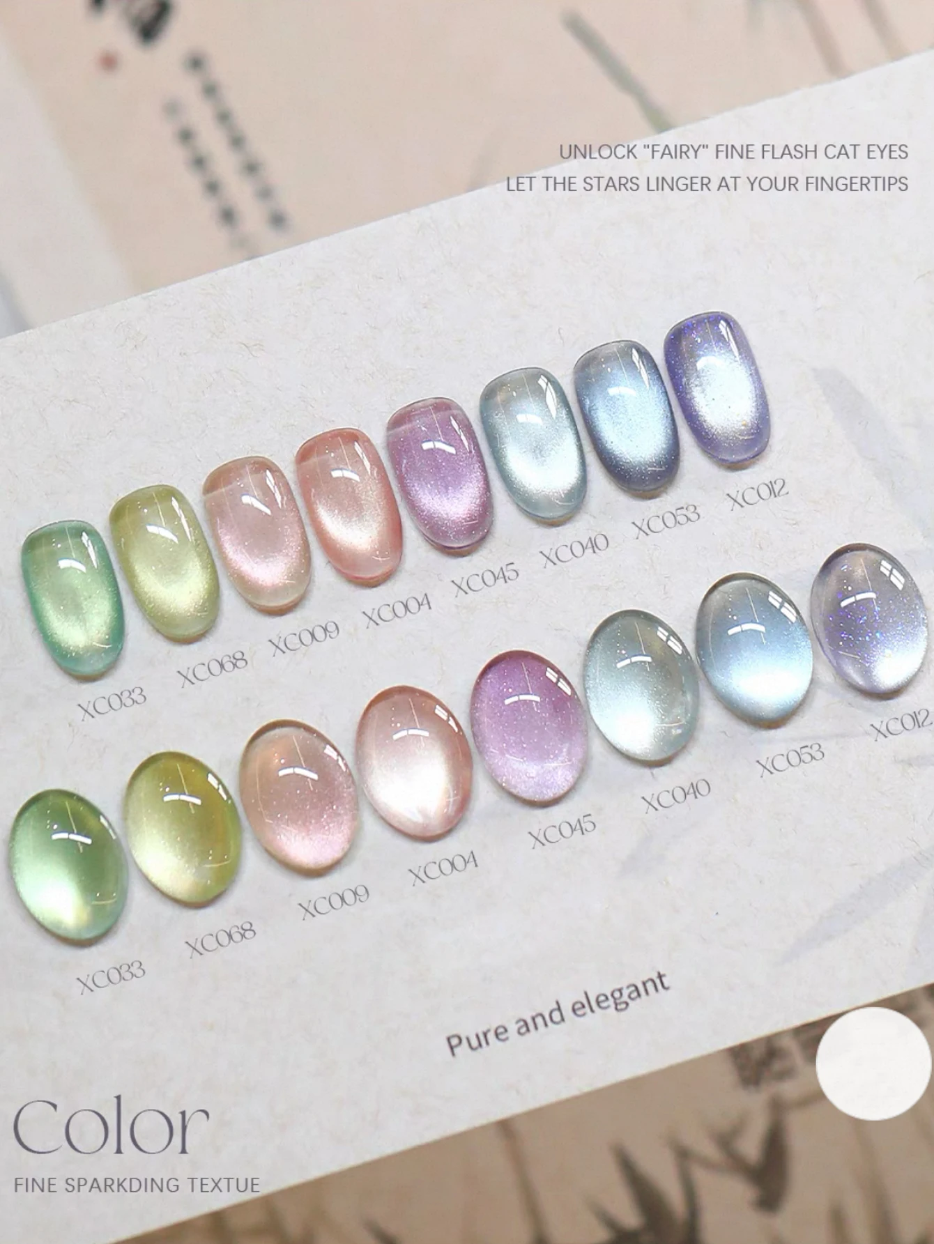 8PCS 2025 Nuovo Nail Art Moda Fototerapia Perline di vetro scintillanti Cielo stellato Colorato Occhio di gatto Scintillante Gel trasparente Nail Po
