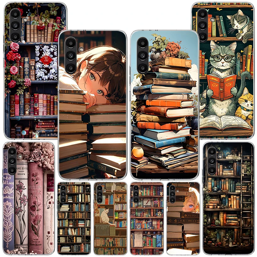 Read Books illustration Reading Phnoe Case for Samsung Galaxy A17 A37 A57 A16 A26 A36 A56 A15 A14 A13 A55 A54 A53 A35 A34 A33 A2