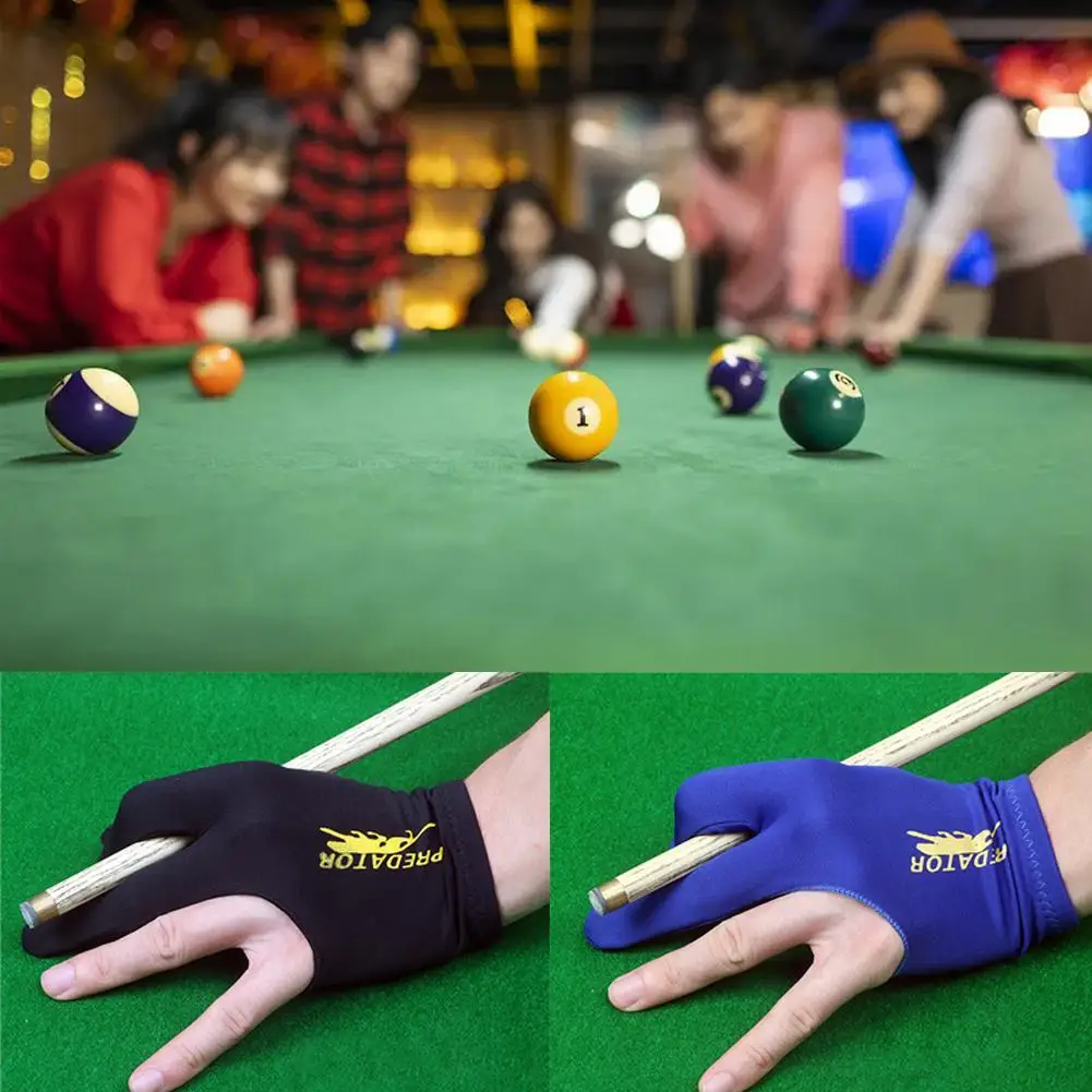 1-3PCS Snooker Billiard Cue Glove Pool Left Hand Open Three Finger Fitness Accessories for Men Women Single-piece Glove