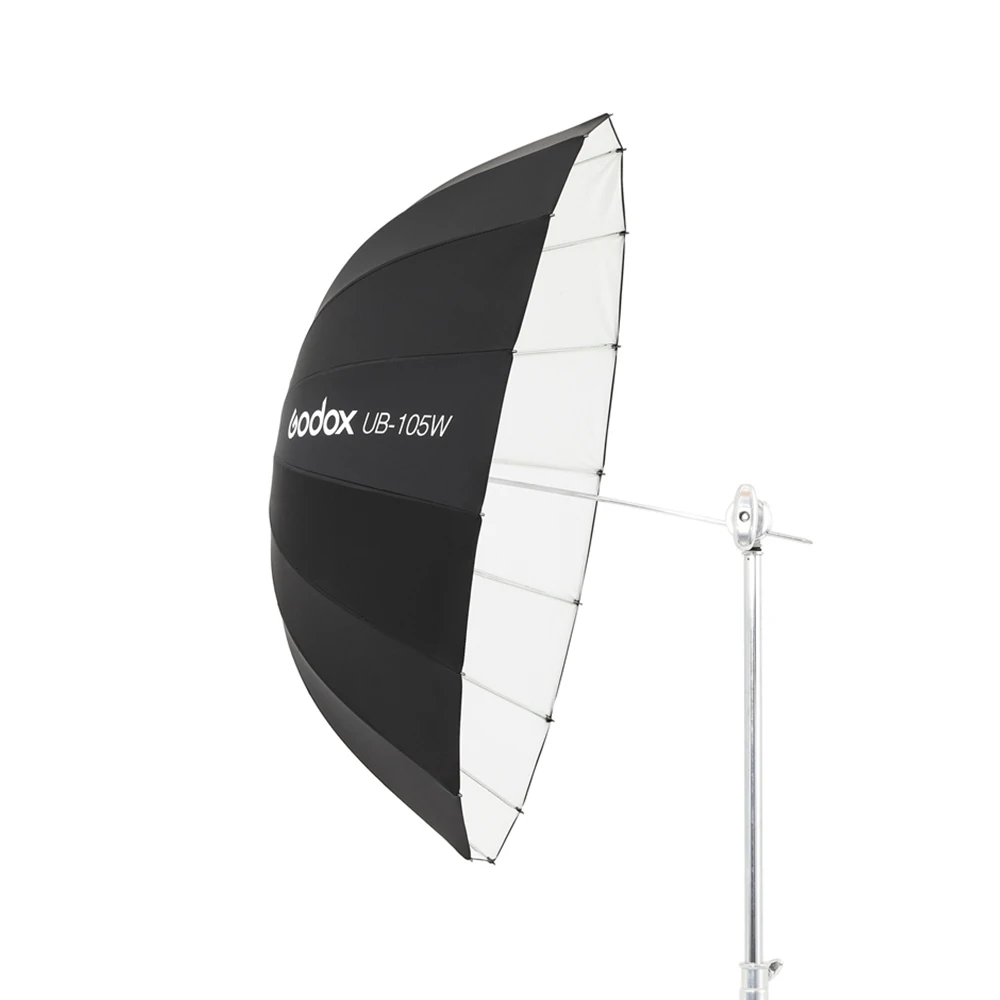 Godox UB-105W 41in 105cm Parabolic Black White Reflective Umbrella Studio Light Umbrella with Black Silver Diffuser Cover Cloth