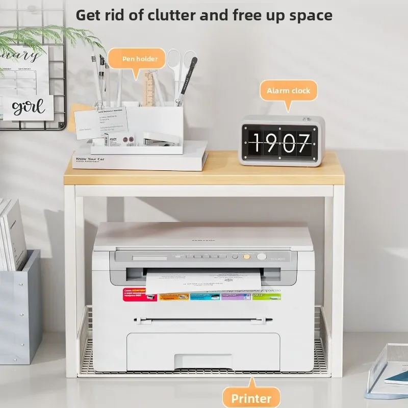 Simple Metal Mobile Printer Stand, Heavy Duty Storage Cabinet, Printer Organizer for Home Office Desk