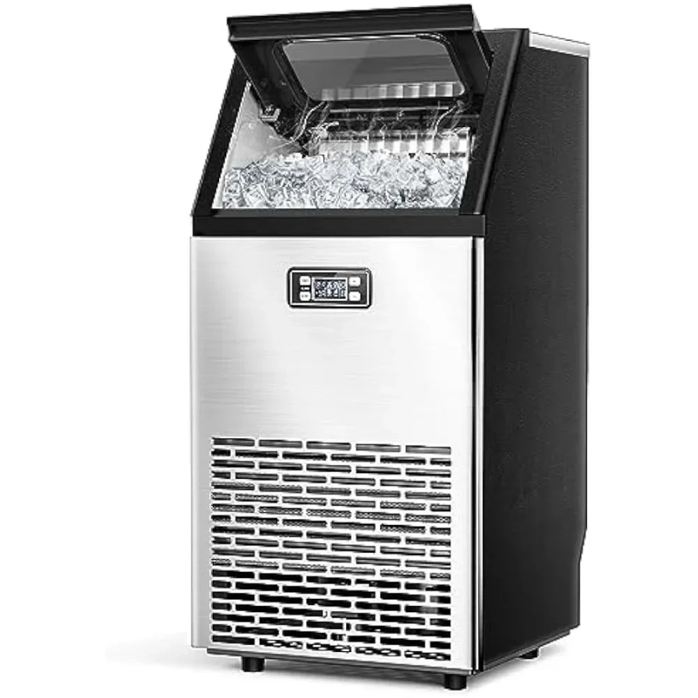 V2.0 Commercial Ice Maker, Large Ice Maker Self Cleaning,100 lbs,2-Way Add Water, for School,Home,Bar,RV