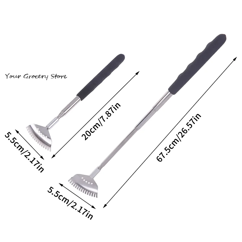 أداة خدش خلفية قابلة للتمديد تحتوي على الرأس مكونة من 15 مضاربًا، وخدوش خلفية بمقبض مطاطي تلسكوبي محمول من الفولاذ المقاوم للصدأ