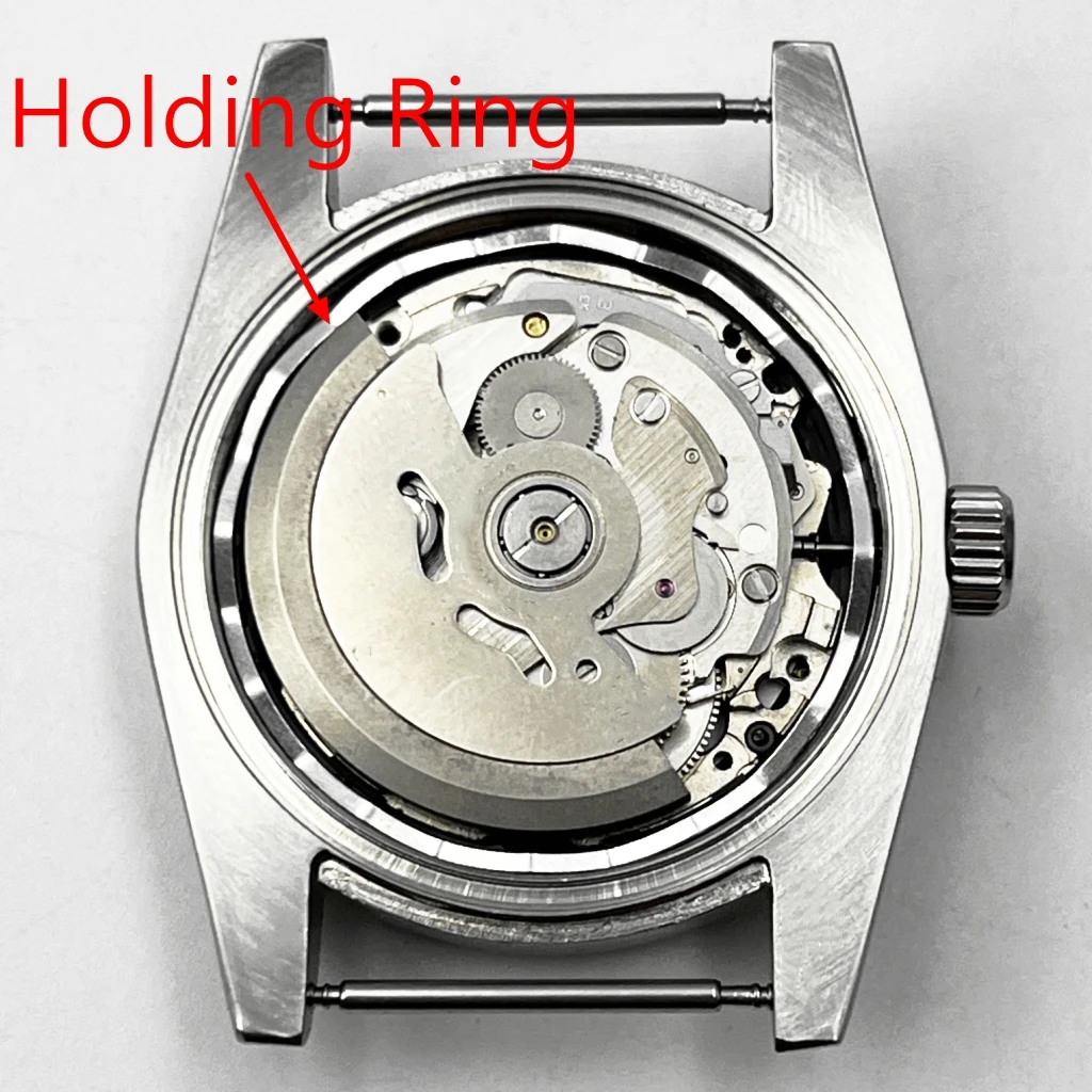 NH-الفولاذ المقاوم للصدأ ساعة دعم الحركة الدائري ، عقد طوقا ، يصلح ل NH35 ، NH36 ، اكسسوارات حركة الساعات