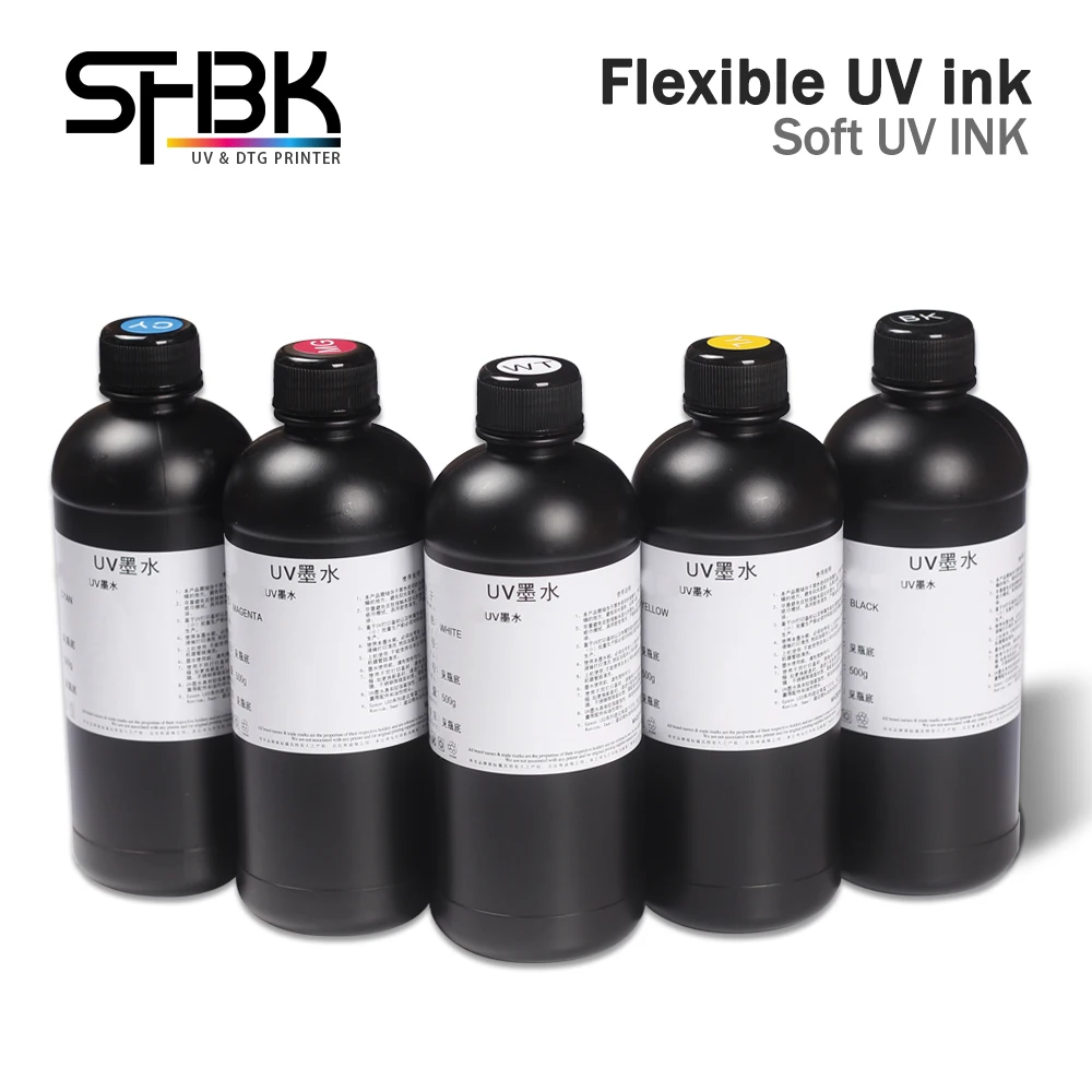 Image of 250ml 500ml Weiche UV-Tinte für EPSON UV-Flachbettdrucker A2 A3 A4 L800 L805 R1390 L1800 R2000 XP600 TX800 Flexible Leder-UV-Tinte