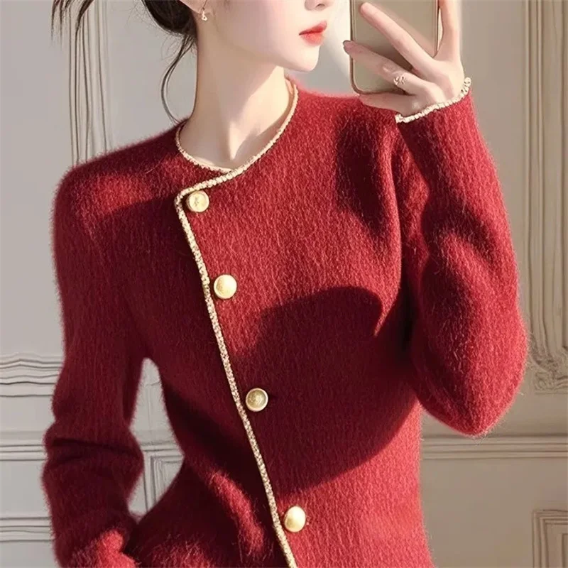 New Fashion Autumn Winter Women's Knitwear Cardigan Long Sleeve Single-breasted Slim Knitted Sweater Female Casual Jacket Tops