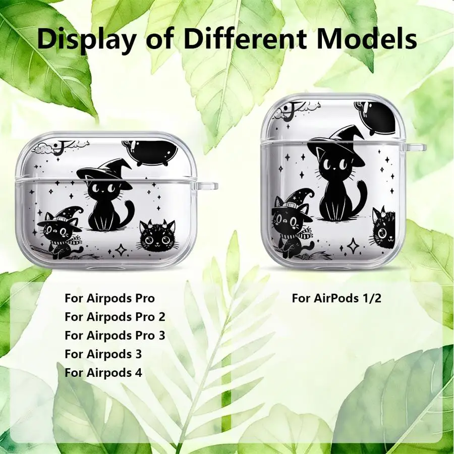 Clear Earphone Cases Cover Case For Airpods Pro 4 3 1 Pro2 2 Pro3 Cute Cat Lovely view 5