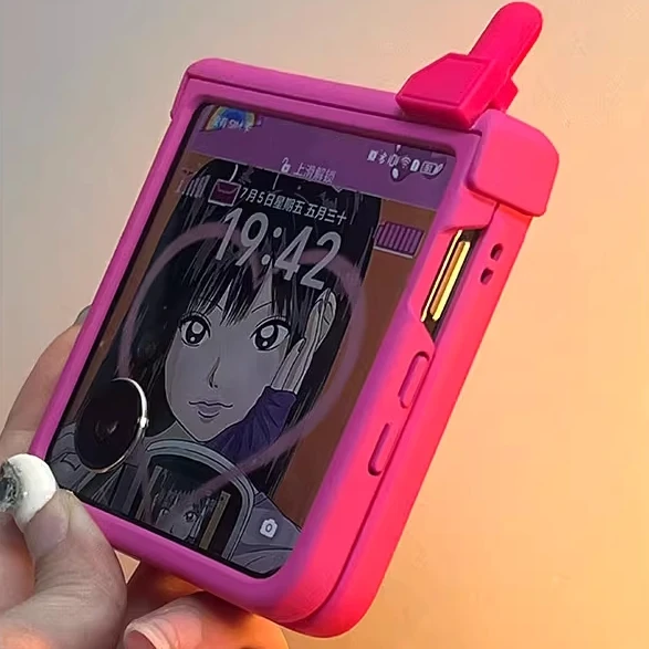 Korean Cute Mobile Phone Model Case For Samsung Galaxy Z Flip 7 Flip 6/5 Lovely Girl Cover For Motorola Razr 60 Razr 50 40 Ultra - náhled 6