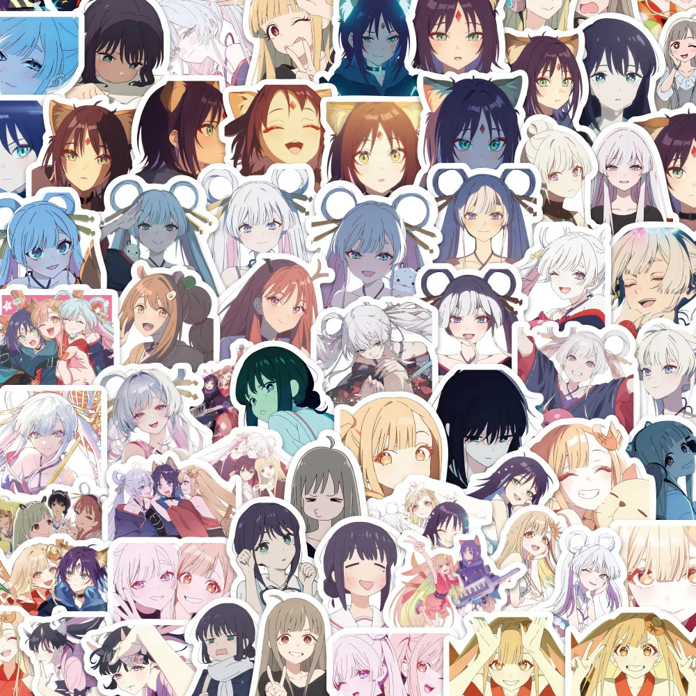 100pcs Anime Girls Cosmic Princess Kaguya Stickers for DIY Notebook Stationery Guitar Phone Water Cup Luggage Waterproof Sticker