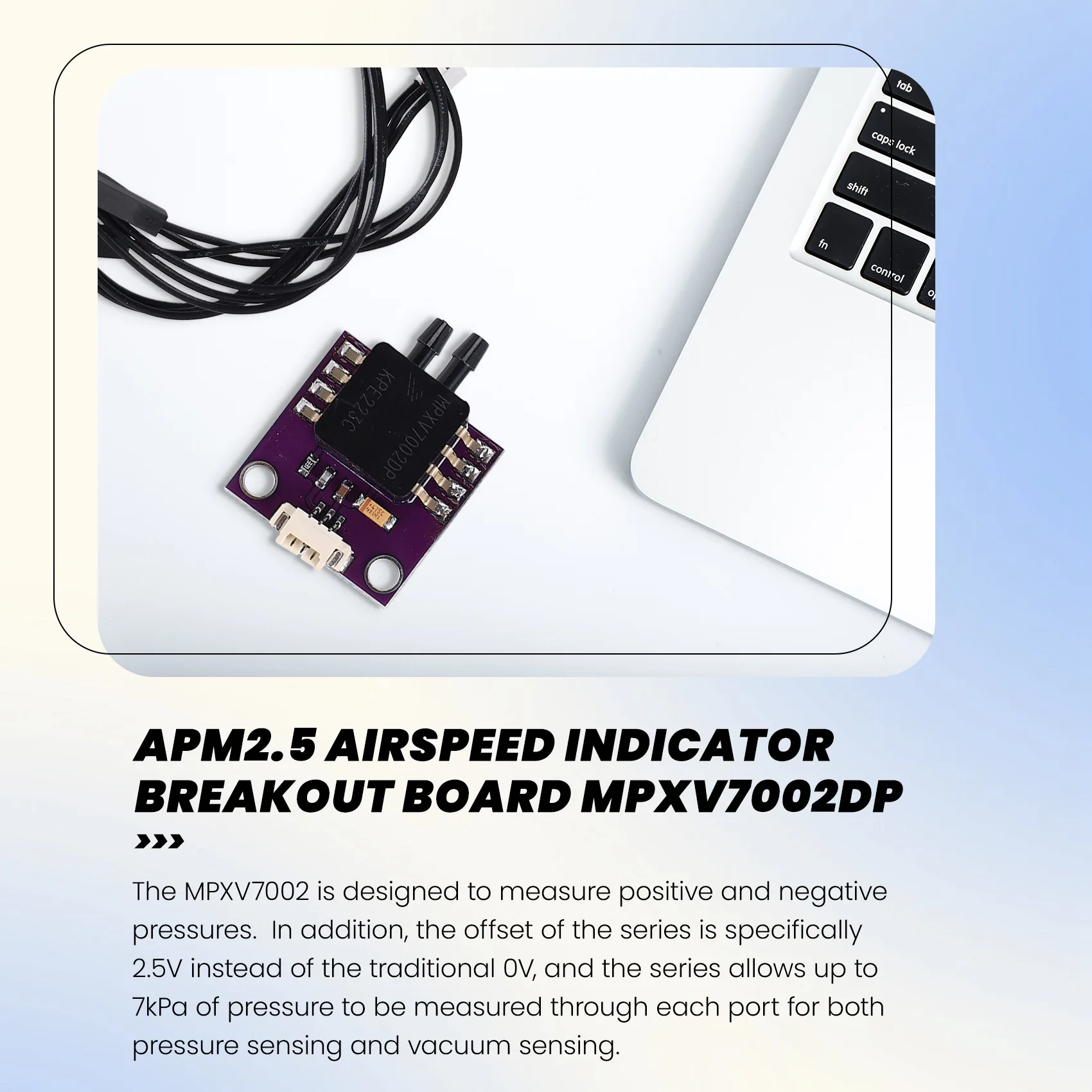 CYCLI-MPXV7002DP MPXV7002 Piezoresistive Transducer Differential Pressure Sensor For Arduino Microcontroller 2.5V 2 -2 Kpa