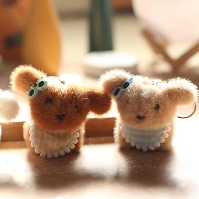 魅力的なぬいぐるみ犬人形、サングラスとスカーフ付き子犬ぬいぐるみ、バッグペンダント、キーホルダー、ギフト用の装飾品