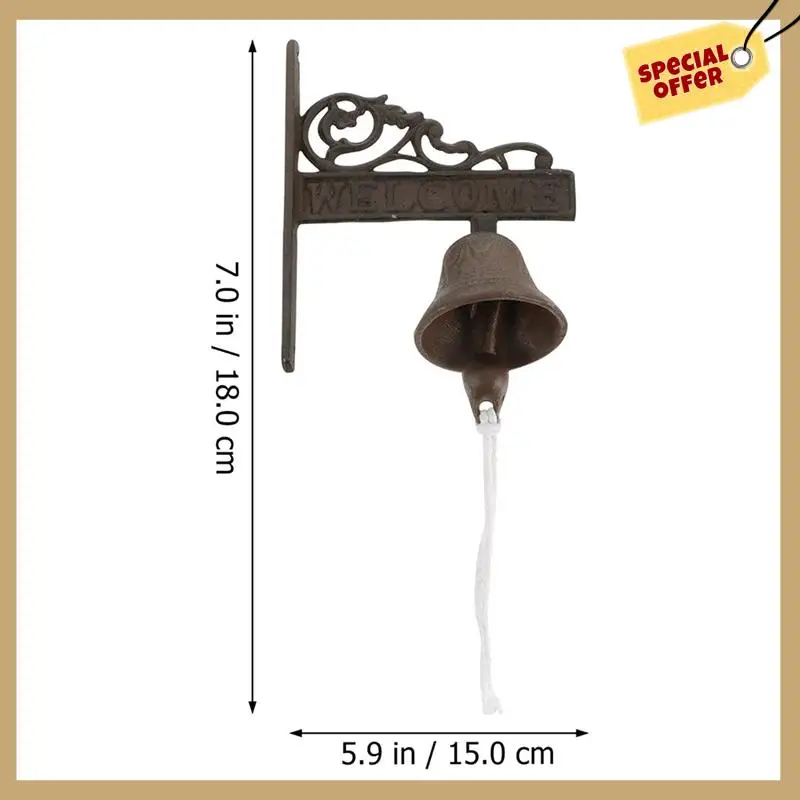 1 шт. железный винтажный декоративный дверной звонок в стиле кантри, добро пожаловать, дверной звонок, крыльцо, декоративный дверной звонок