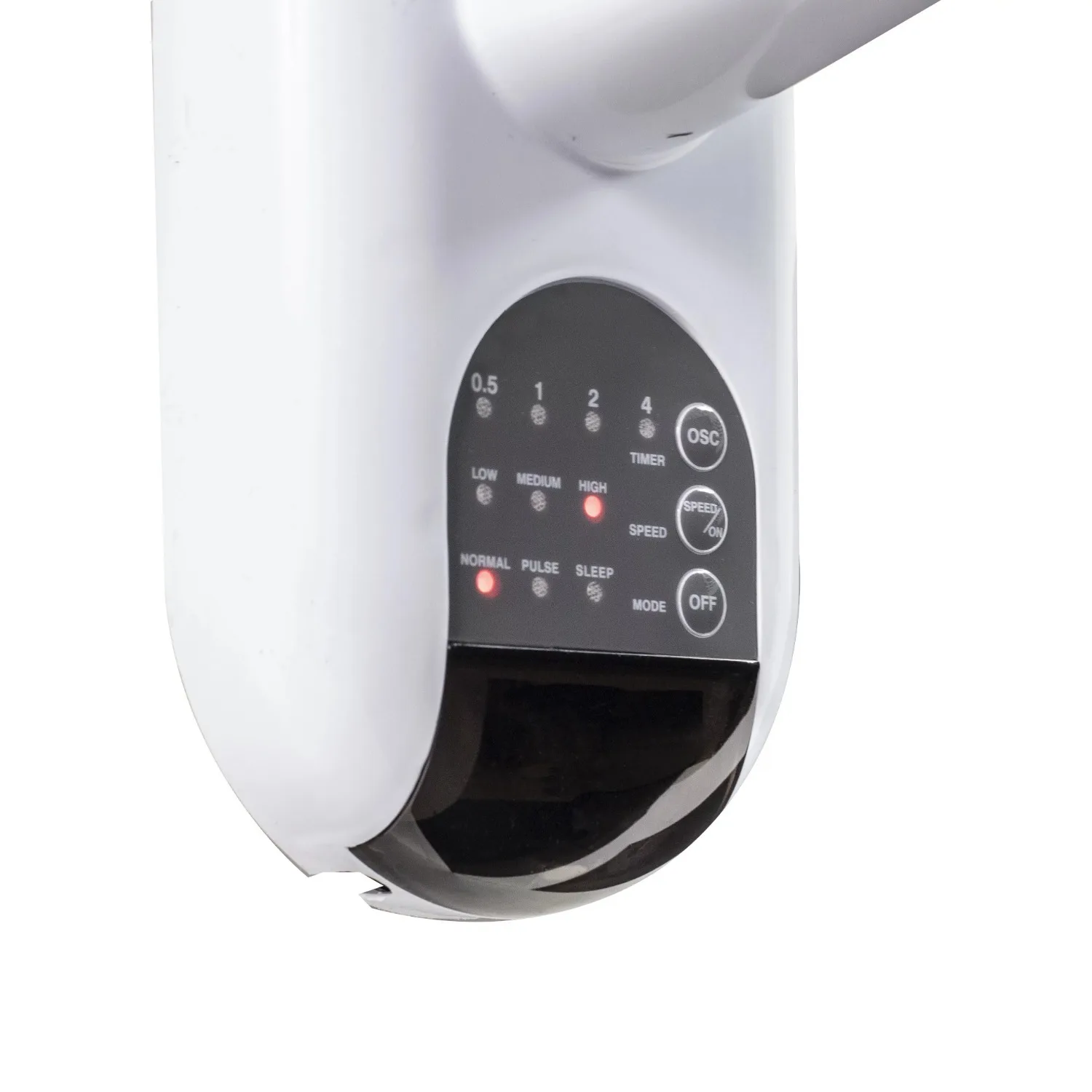 3 speed oscillating wall mounted fan with remote control, adjustable timer, white