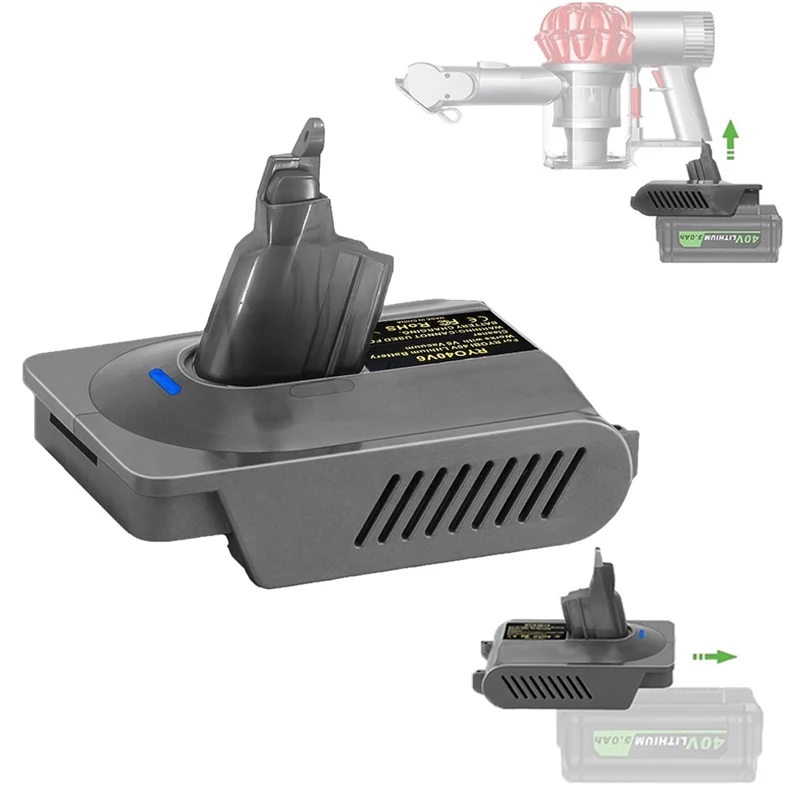 

ALASICKA RYO40V6 Battery Adapter Converter for Ryobi 40V Batteries Convert To for Dyson V6 Series Cordless Stick Vacuum Cleaners