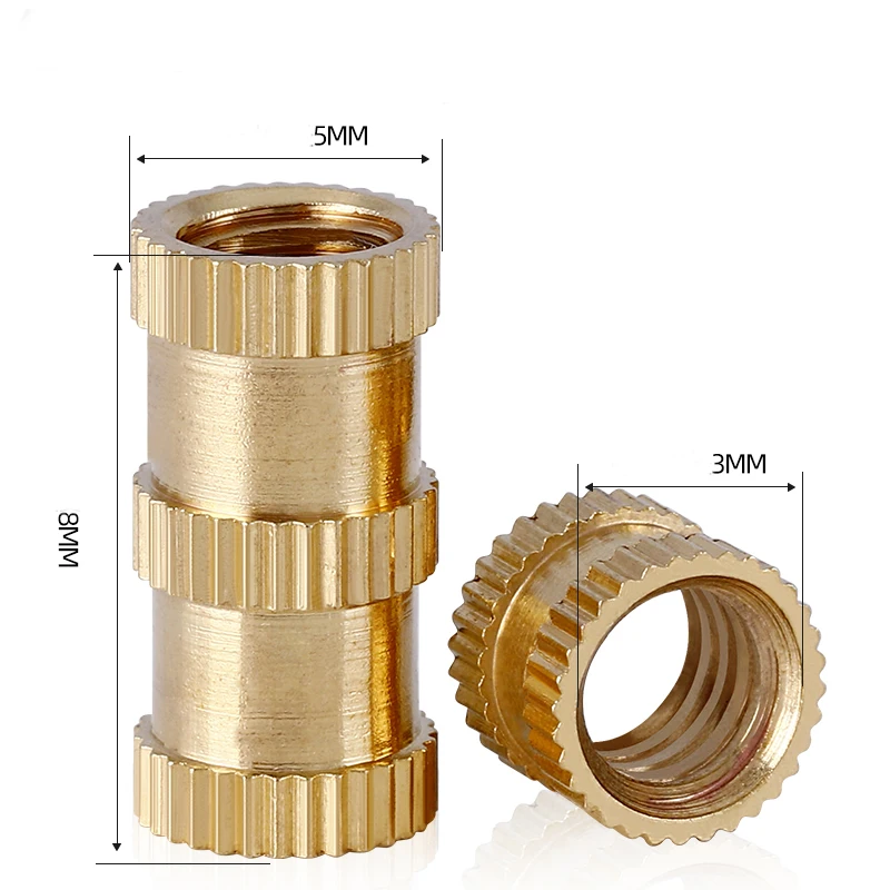 10pcs M2 M2.5 M3 M4 M5 M6 M8 M10 Solid Brass 3D Printer Hot Melt Knurl Injection Molding Embedded Nutsert Insert Nut