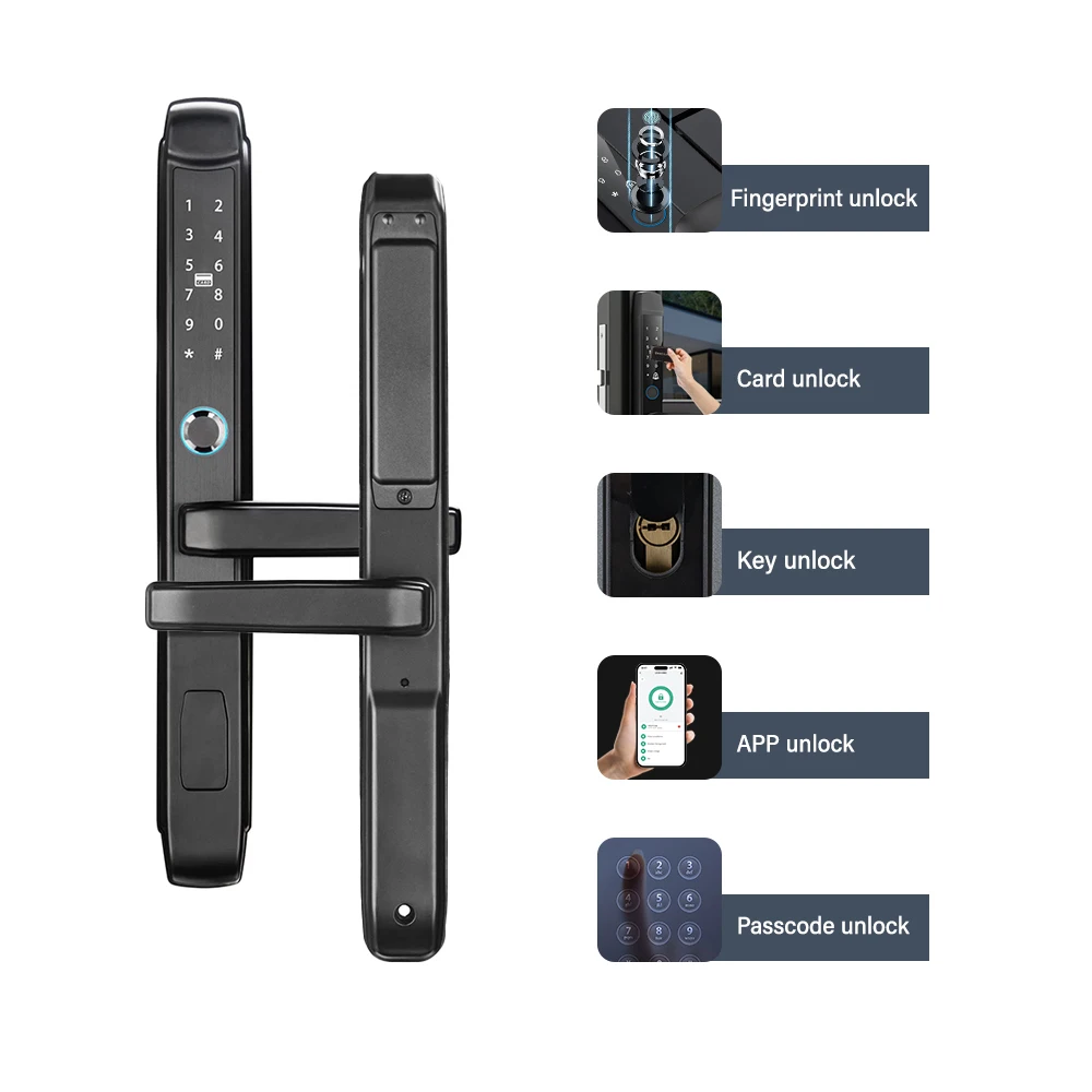 Smart Door Lock Recognition Biometric Fingerprint Broken Bridge Aluminum Lock Automatic Smart Lock