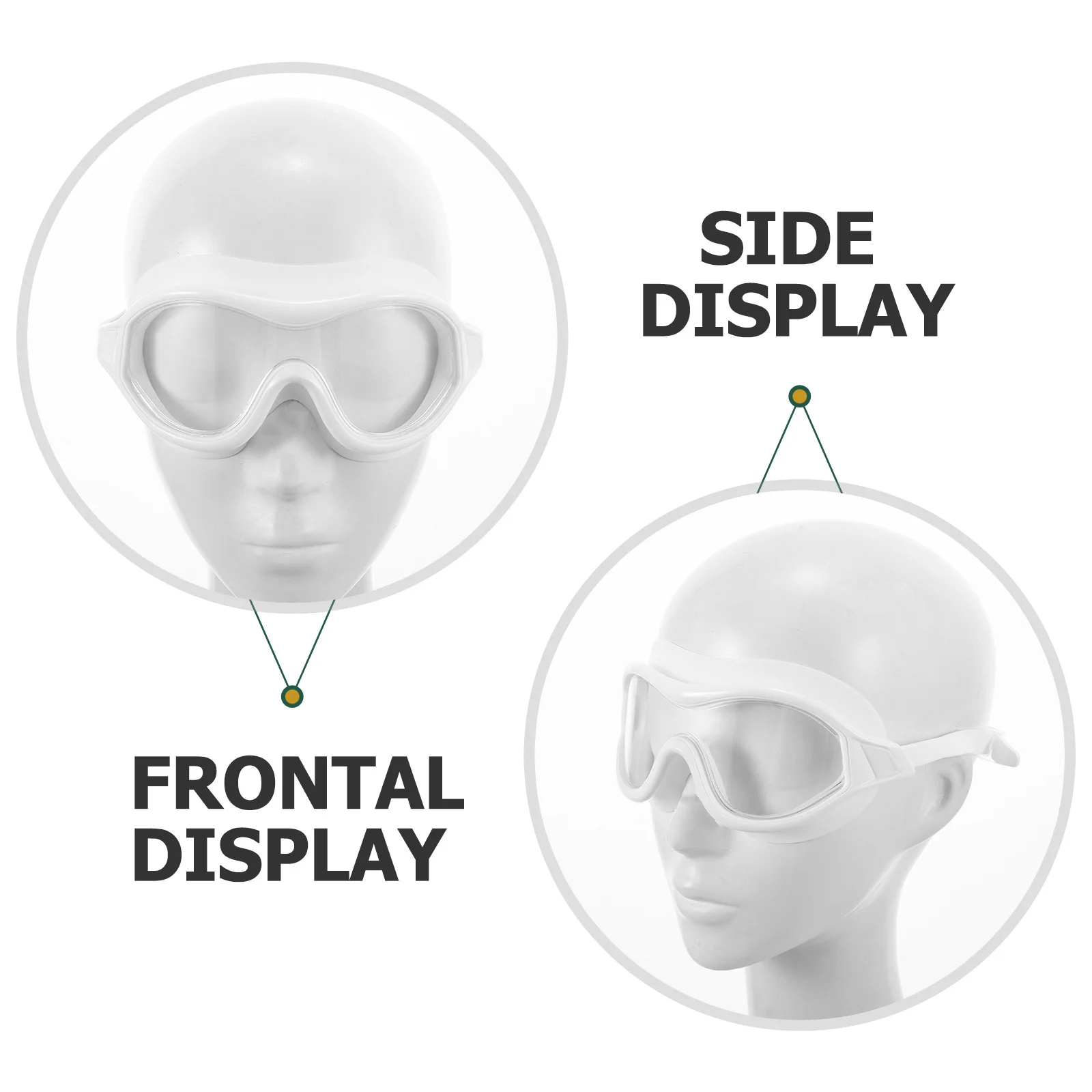 

1 Pair Large Frame Swim Goggles For Adults Unisex Lightweight Adjustable Strap Wide Vision No Leaking Portable Swimming Goggles