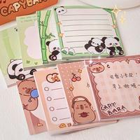 50Sheets Kids Cartoon Posted It Paper Capybara Panda Memo Sticky Notes Pads Stationery Stickers Notebook Planner Message Sticker