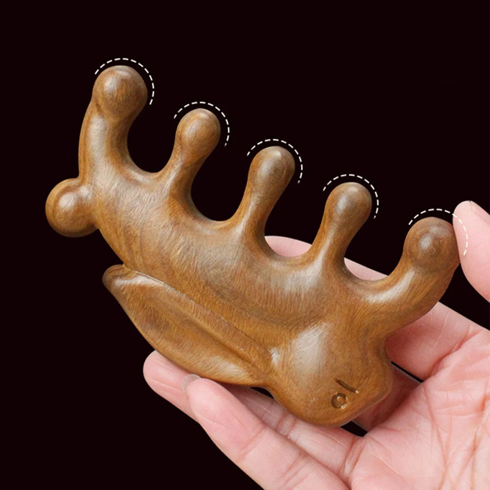 

Wooden Rabbit Appearance Scalp Massage Comb Wide Tooth Comb for Head Neck Eyes Body Relaxation Durable Comfortable Natural Wood