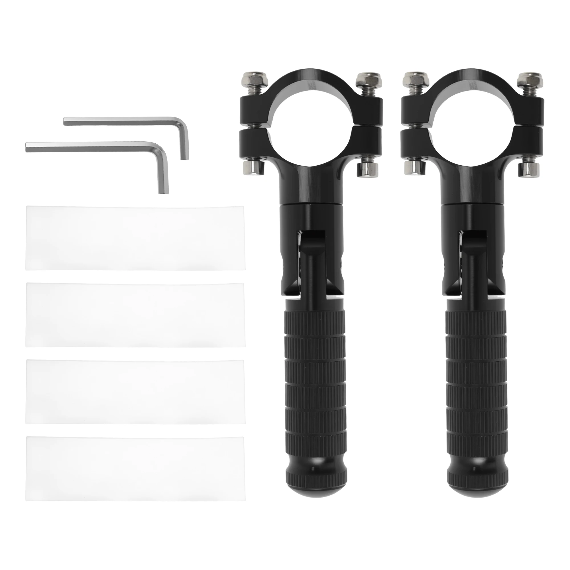 

X Autohaux 1 Set Aluminum Alloy Anti-Skid Bike Pegs Vertical Stripe Bicycle Backseats Stands Cycling Foot Pegs Axles Black