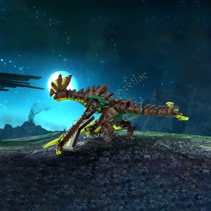 NEW 1694PCS MOC Custom Astalos Dinosaur Pterosaur Model Building Block Diy Creative Assembly Educational Bricks Toys Kid Gifts