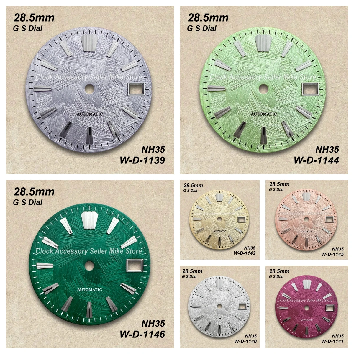 

28.5mm G S Logo High Quality Brush Dial Fit NH35/NH36/4R/7S Movement No Luminous Watch Modification Accessories
