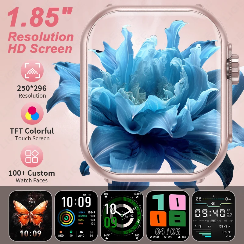 LIGE Fashion Women Watch Ultra 2 SE Smart Watches 1000mAh Battery 1.85