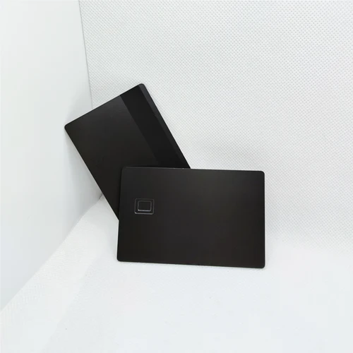 Imagen 1 del producto Tarjetas de visita de acero inoxidable, 1 Uds., con ranuras para chips y tarjetas de Control de acceso de membresía de Metal con banda magnética, sin barra de firma