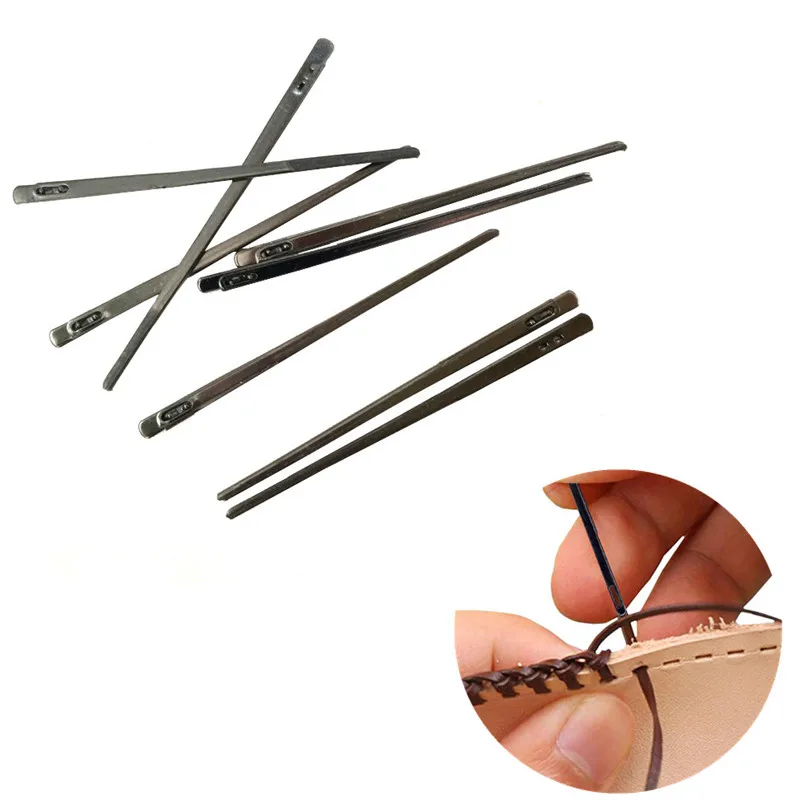 Leather Sewing Craft Tool Leather Rope Lace Needle Double Hole Single Hole DIY Hand Tool for Leather Cords Knitting Needle