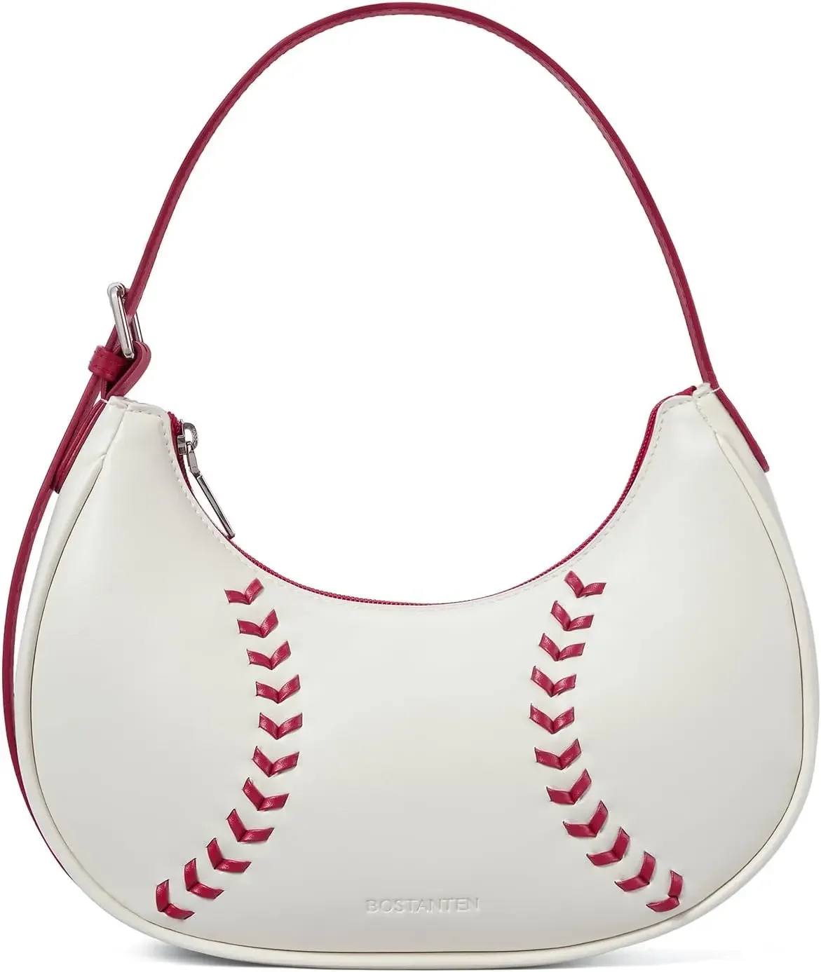 

BOSTANTEN Vegan Leather Baseball Purse - Trendy Hobo Bag for Sporty Moms & Daily Use