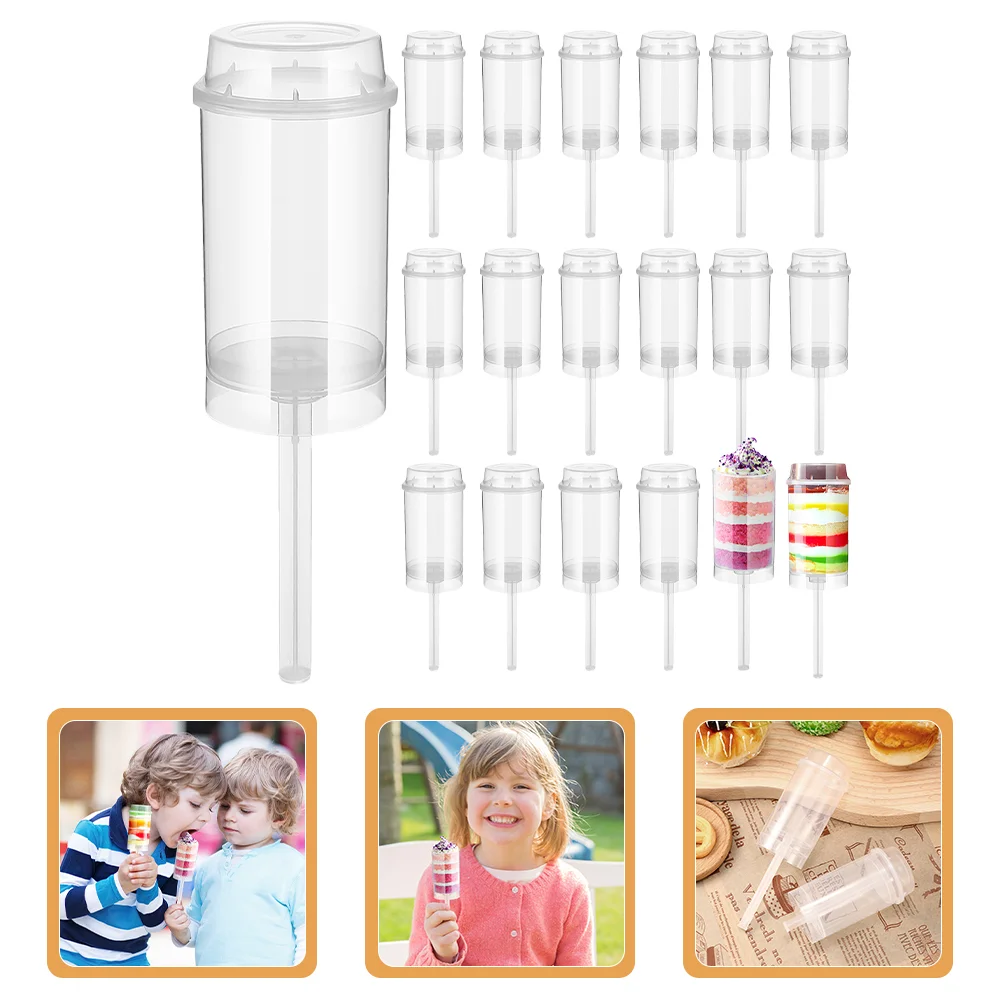 30 Pcs Cake Pusher Stand Holders Pops Container Containers Putter Tubes Pp Creative Shooter Round Shape Child Ice Cream