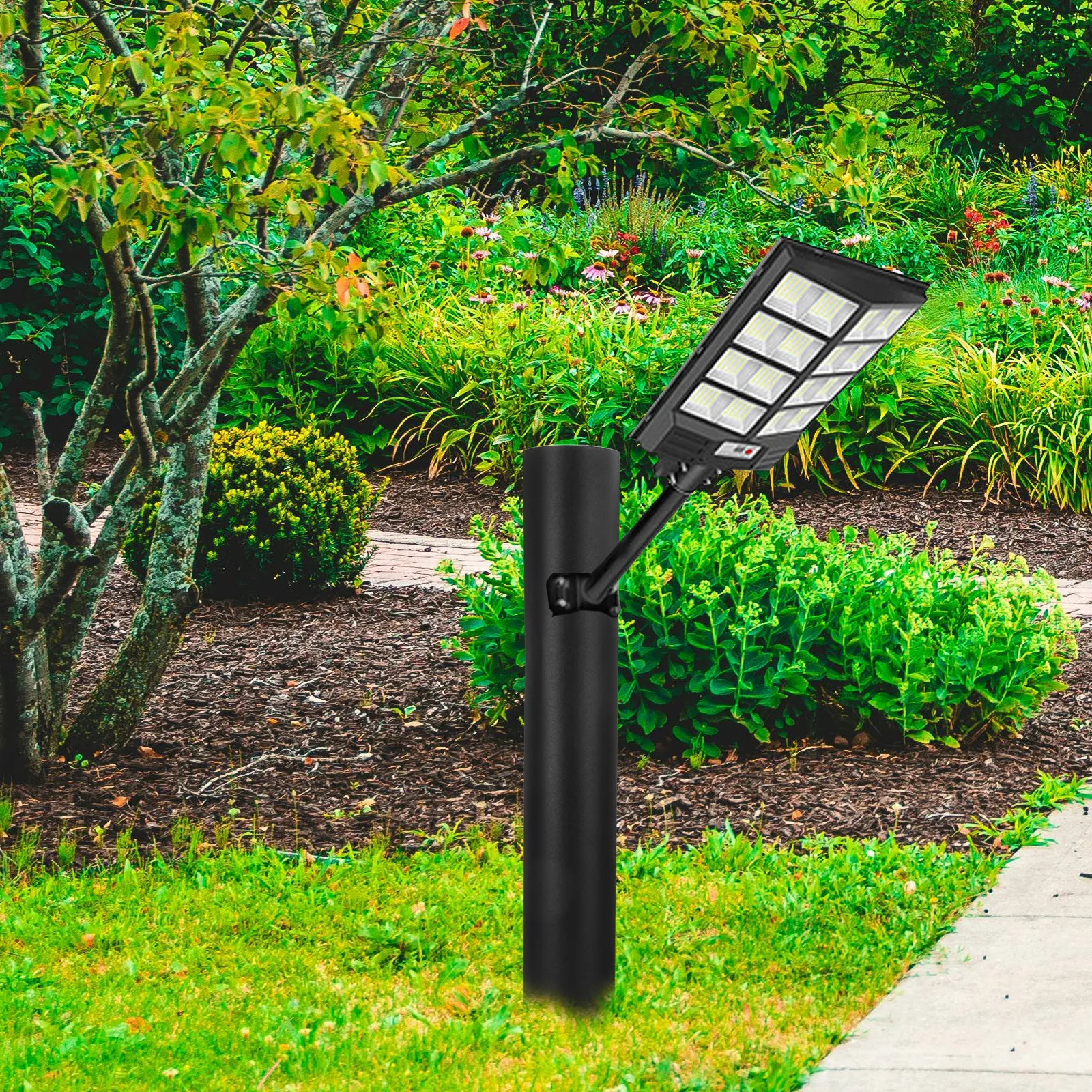 

Solar Street Light Bracket Round Pole Mounting Brackets Wall Spot Lamp Holder Durable Metal Outdoor Path Lights Accessories