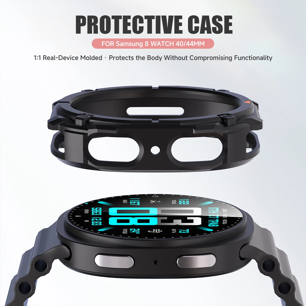 Чехол 2-в-1 + ремешок для Samsung Galaxy Watch 8, 40 мм, 44 мм, чехол-бампер для Galaxy Watch 8, защитный корпус, силиконовые аксессуары