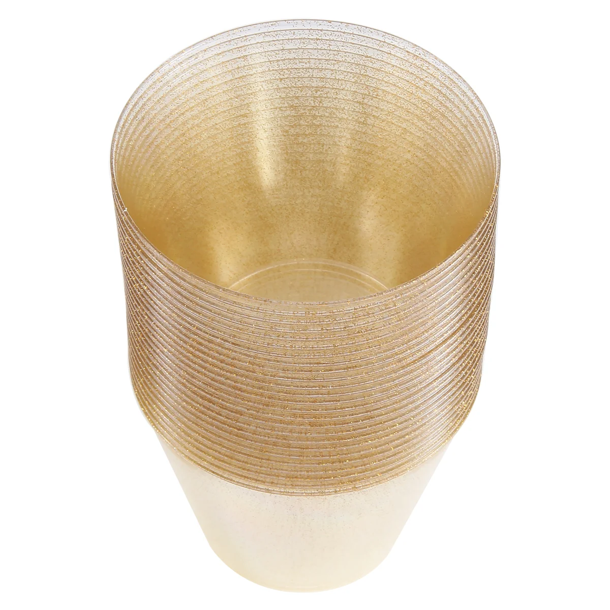 Bicchieri di plastica dorati bicchieri da vino in plastica trasparente, bicchieri di plastica dura usa e getta fantasia con Glitter dorati per bicchieri da festa 25 pezzi