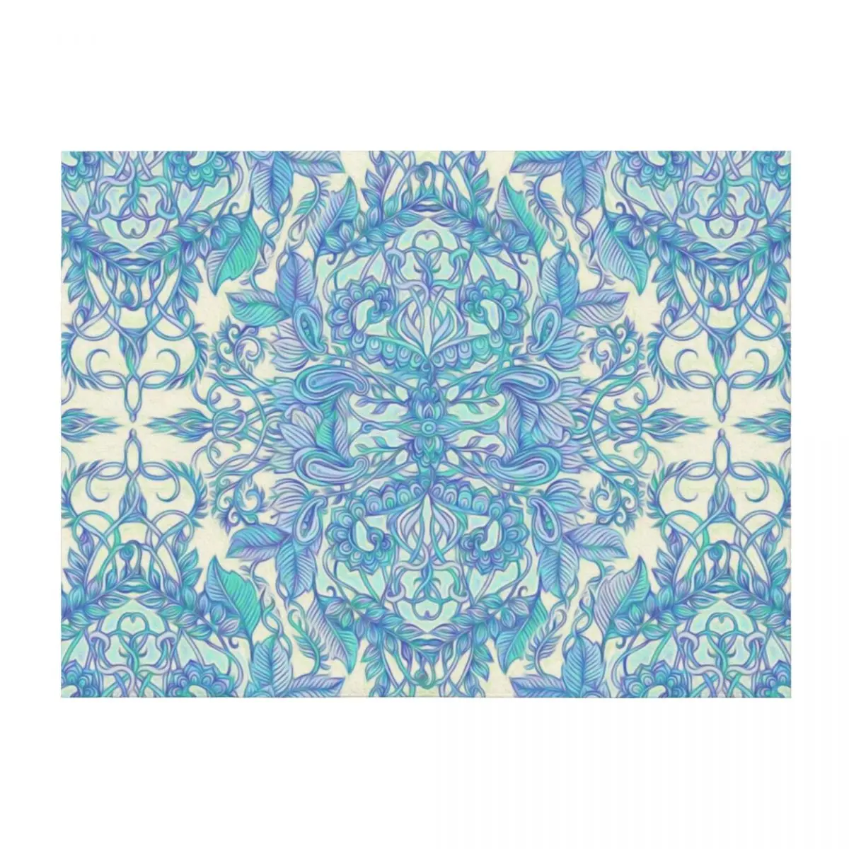 

Lilac, Mint & Aqua Art Nouveau Pattern Throw Blanket Luxury Designer Decorative Throw Decorative Sofa Soft Beds Blankets