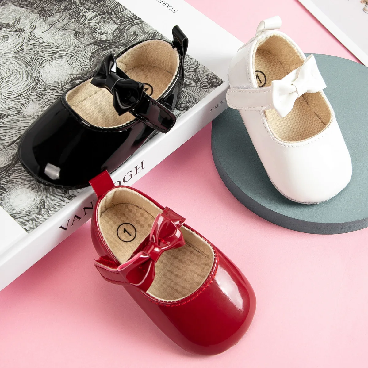 Newborn Baby Shoes Girls Fashion Bow Flats Soft Sole Formal Dress Toddler Walker Crib Shoe Sandals