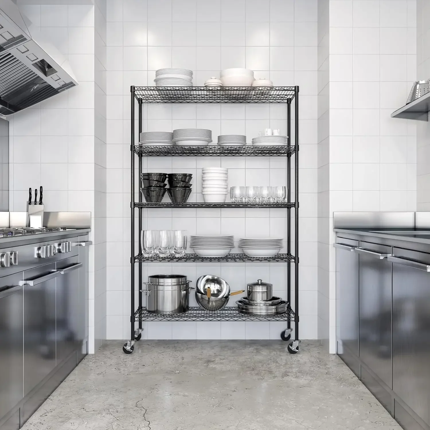 UltraDurable Heavy Duty NSF Solid Steel Wire Rack Storage Unit, Organizer for Garage, Warehouse, Office, Restaurant, Classroom,