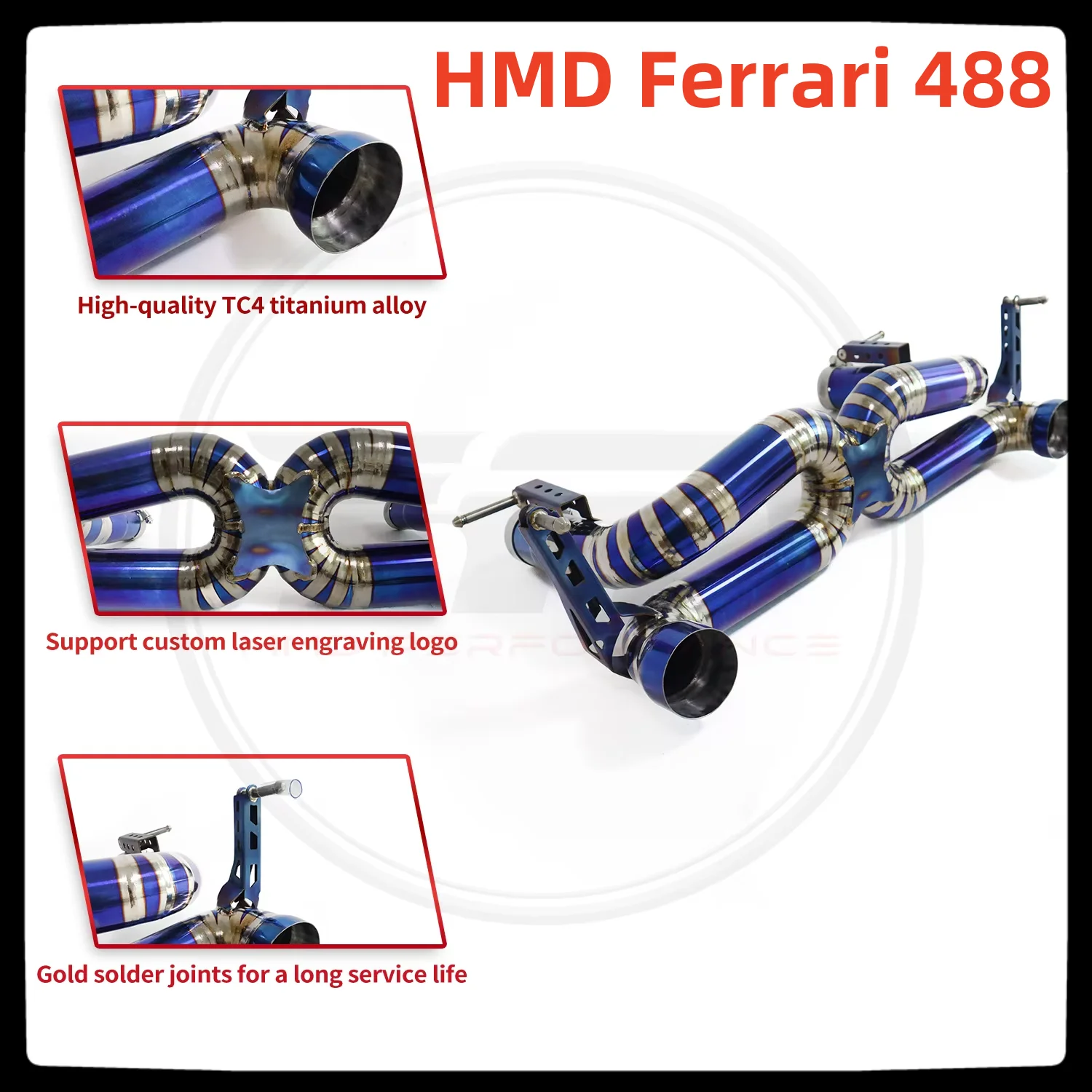 HMD Hot Sale Titanium Exhaust System Performance Catback for Ferrari 488 Muffler With Valves