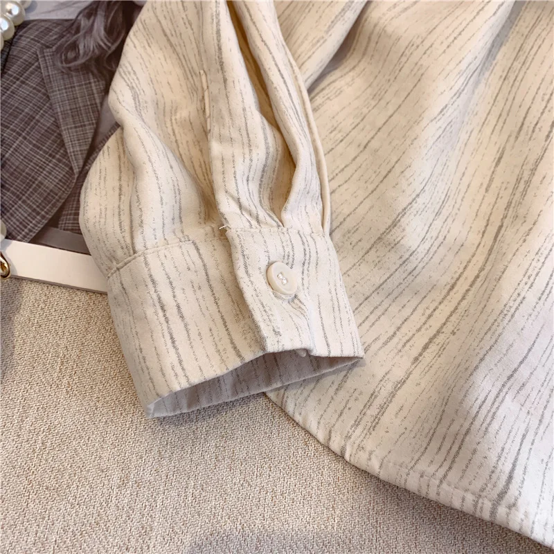 النمط الفرنسي الراقية بلايز السيدات موضة الخصر حزام قميص غير رسمي مع حزام الخامس الرقبة طويلة الأكمام قمصان فضفاضة للنساء