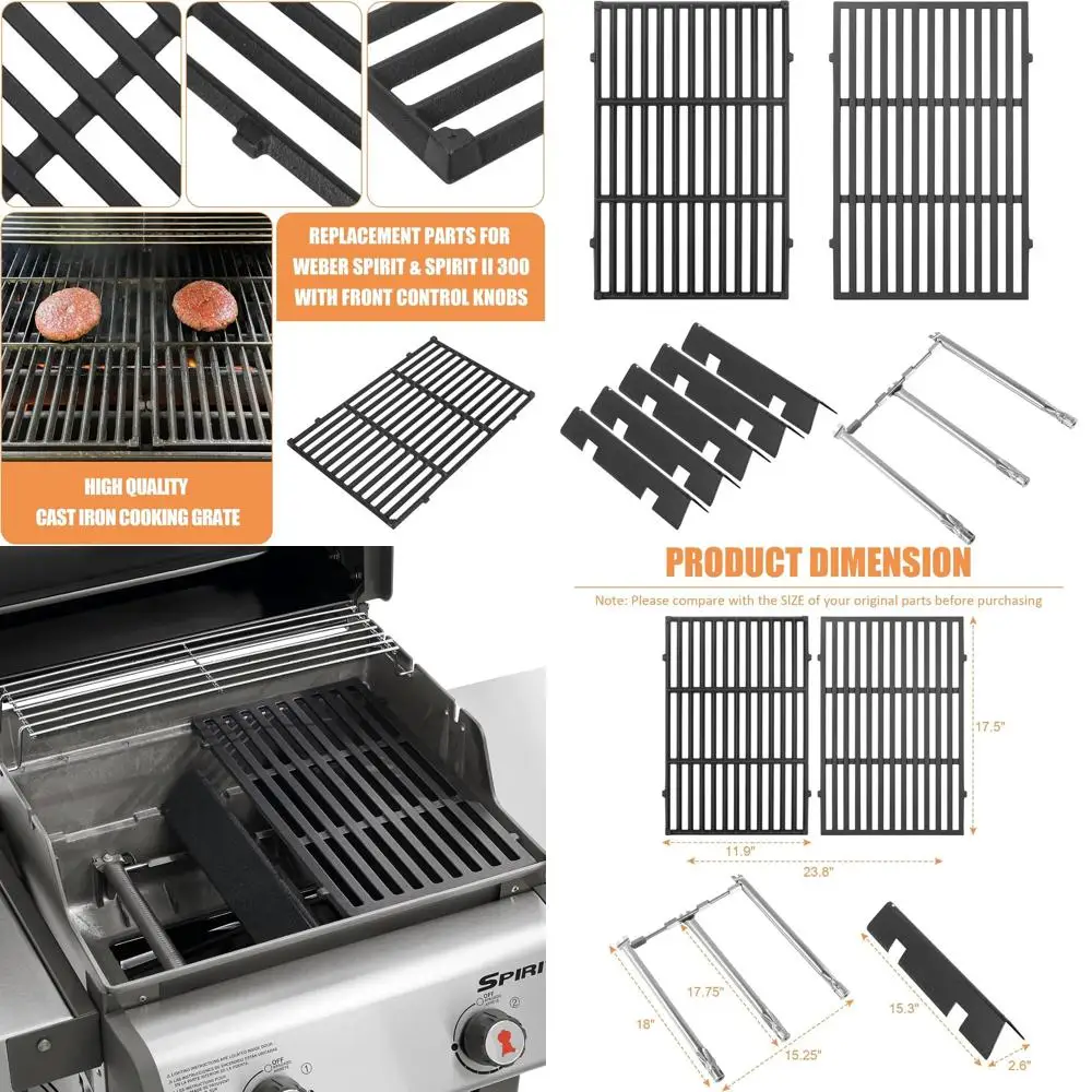 

Замена деталей гриля: решетки для ароматизаторов, горелки, решетки для грилей Spirit и Spirit II 300, E-310, E-320, E-330