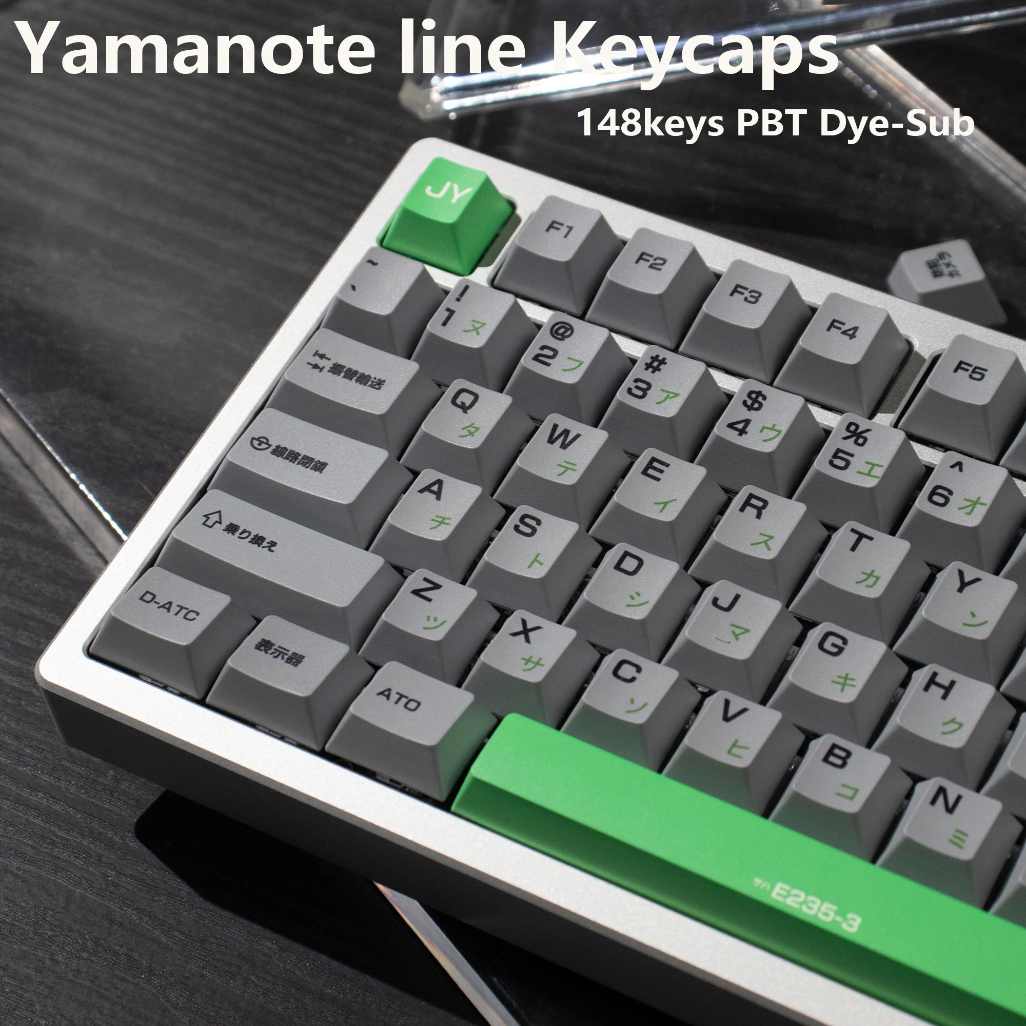 Imagem -02 - Teclas Yamanote Linha Keycaps Cherry Profile Pbt Keycaps Minimalista Cinza Japanse Key Caps para mx Switches Teclado Mecânico 148