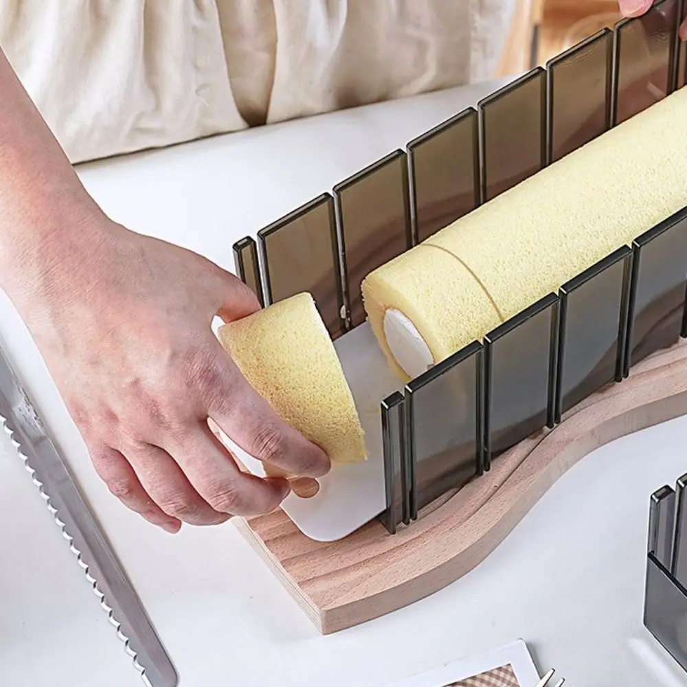 الخبز القاطع أداة 3/3.5/4 سنتيمتر السويسري لفة قطع قالب دقيق البلاستيك كعكة لفة القاطع بالتساوي قطع العجين سمك دليل المخابز