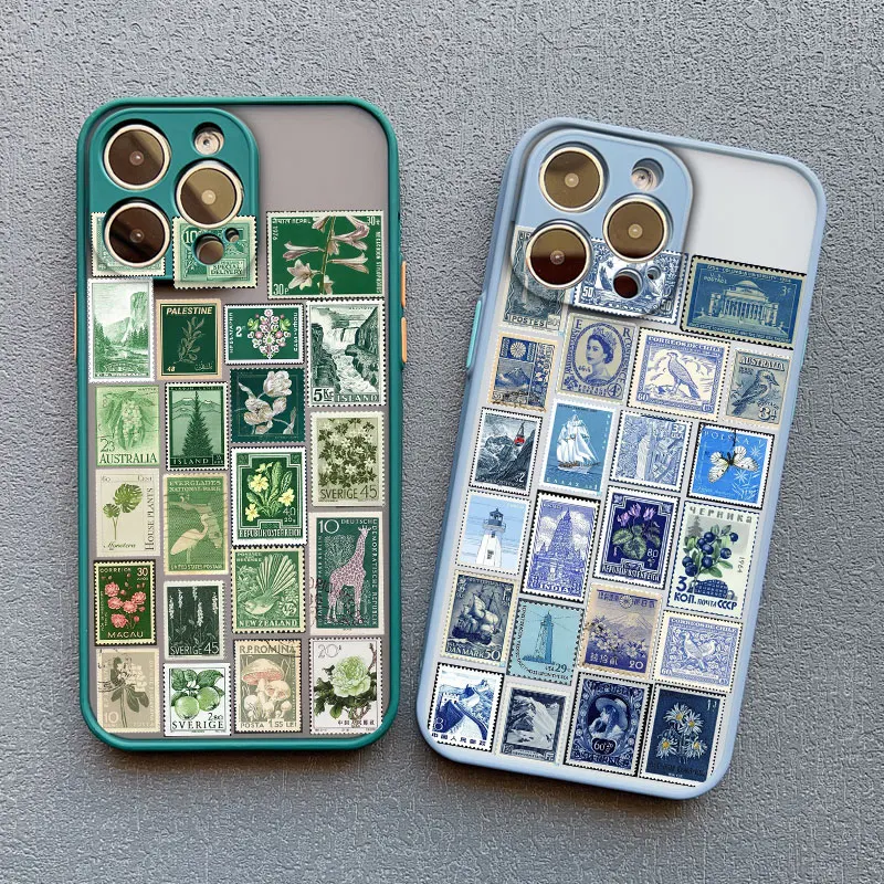 ختم الكولاج نمط التغطية الكاملة جراب هاتف آيفون 16 15 14 برو ماكس زائد 13 Mini 12 11 Pro Max XR XS X 7 8 SE2 الغطاء الخلفي #3