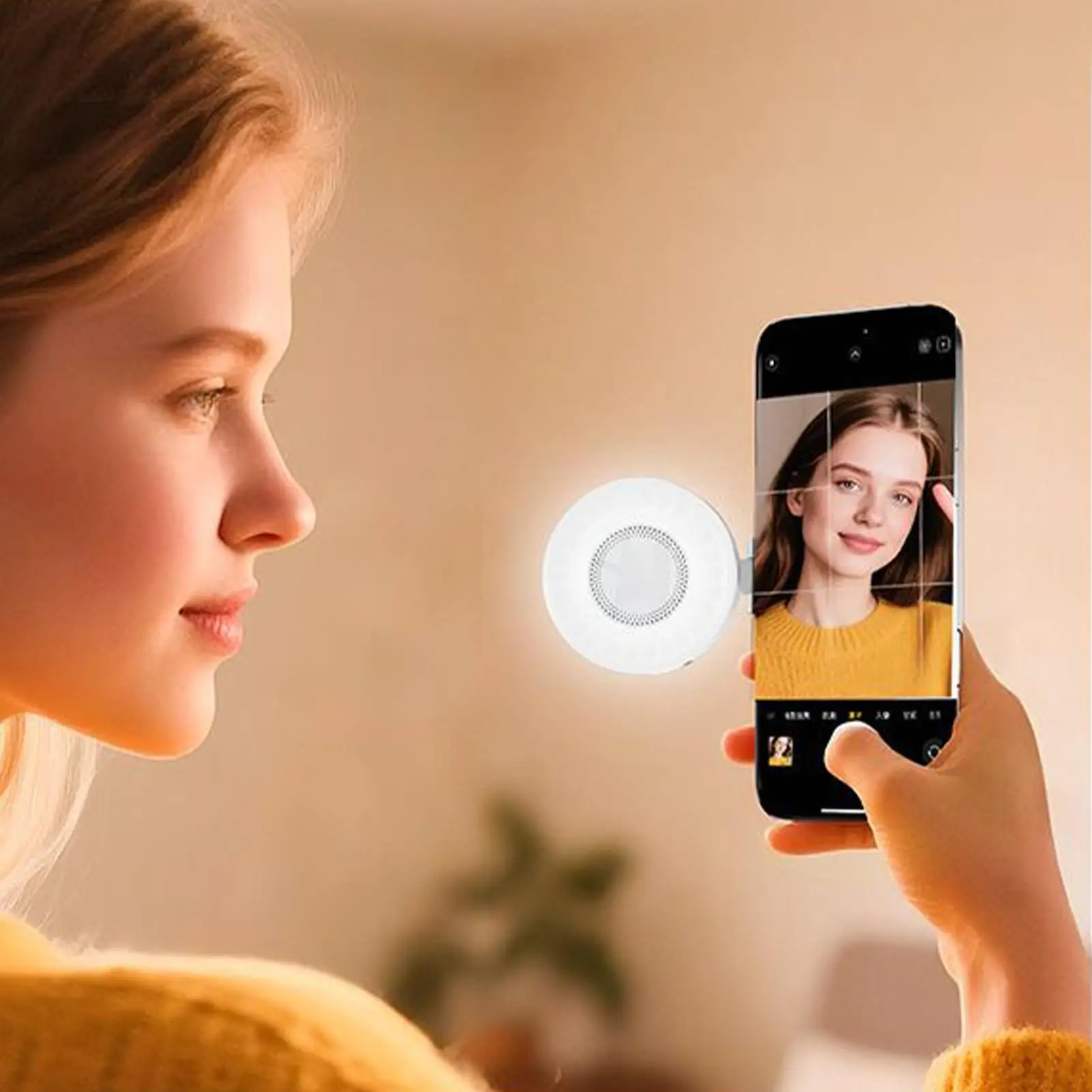 スマホクリップライト LED 磁気セルフィーライト 3モード照明機能付き 撮影/メイク/ウェブカメラ/ライブストリーミング/Vlog撮影用