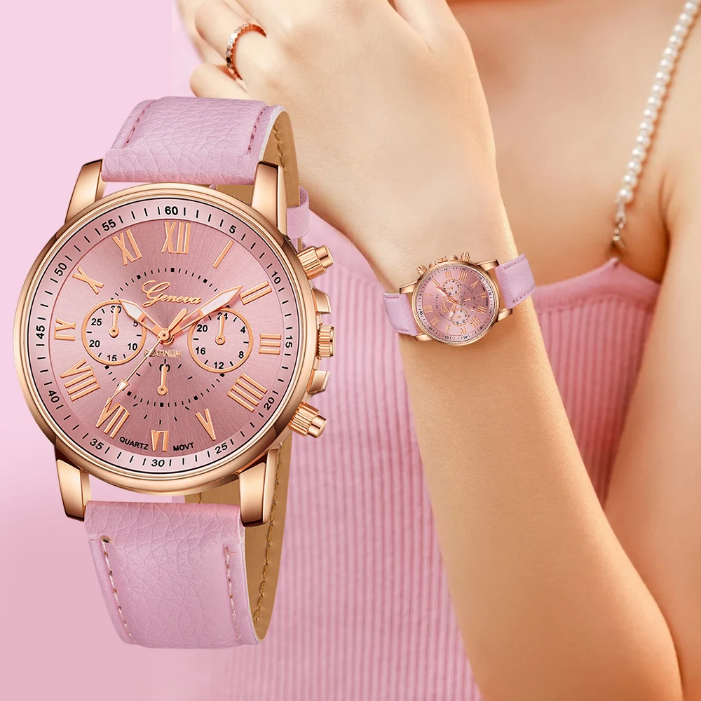 5-piece fashion women's watch set, multiple colors, the perfect gift choice