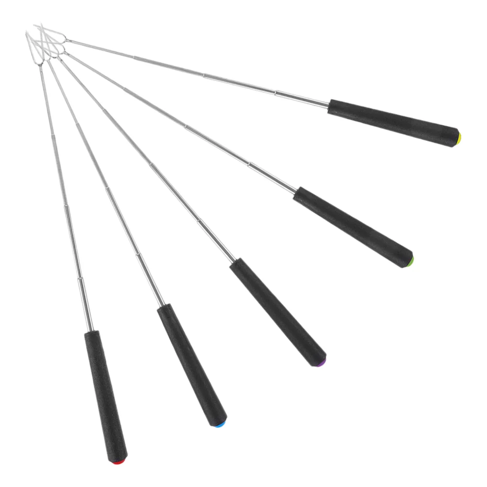 5 Pcs Barbecue Fork Stainless Steel Grill Forks Serving Kitchen Bonfire Accessories Marshmallow Hot Pot Two Pronged