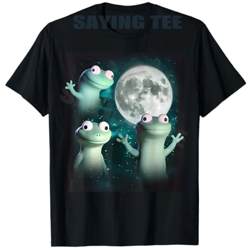 

Funny Lizard Moon Trending Meme T-Shirt Humorous Y2k Aesthetic Clothes Novelty Gift Crew Neck Short Sleeve Blouses Saying Tee