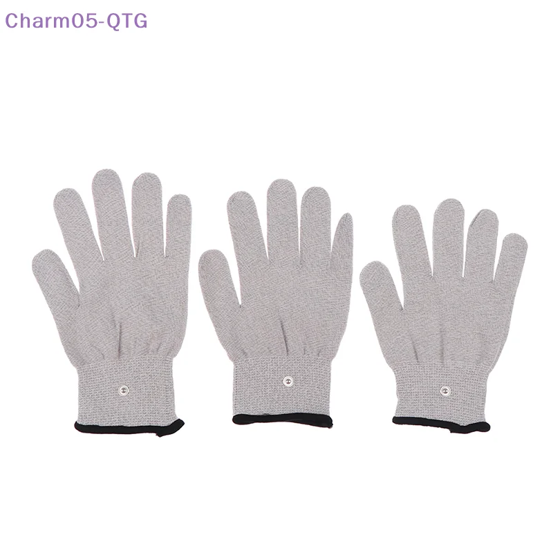

Hot！1Pair Conductive Silver Fiber Electrode Gloves Pads Electrotherapy Massage