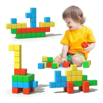 Magnetic Building Blocks Kids DIY Magnet Cubes Montessori STEM Educational Game Toy…