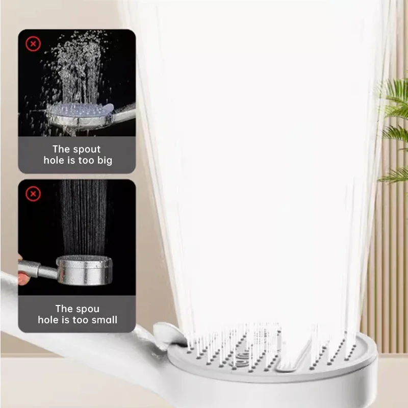 Cabezal de ducha con 5 modos de pulverización, cabezal de ducha de Panel grande ajustable de alta presión, ducha con salida de agua grande para accesorios de baño